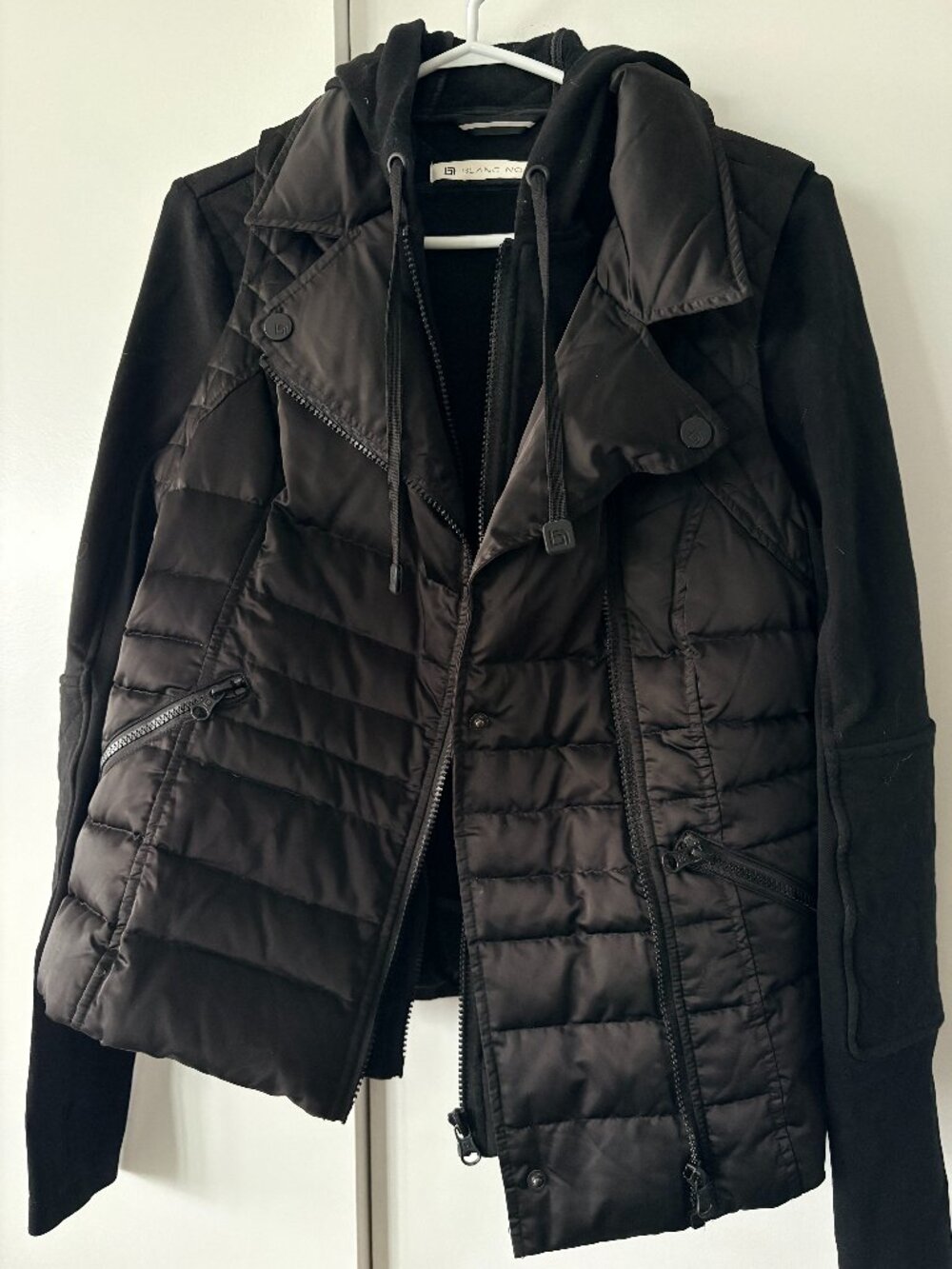 Blanc Noir Packable Quilted Puffer Vest & Hoodie Jacket Set